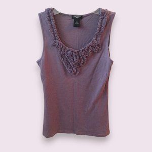 🔥LAST CHANCE! DONATING 7/8 Ann Taylor Purple Ruffle Sleeveless Tank Top XXSP